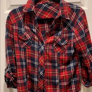 Cropped flannel top